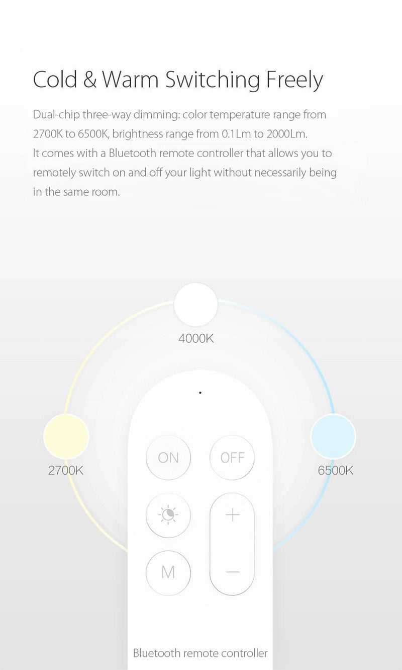 Plafonnier LED rond à télécommande bluetooth