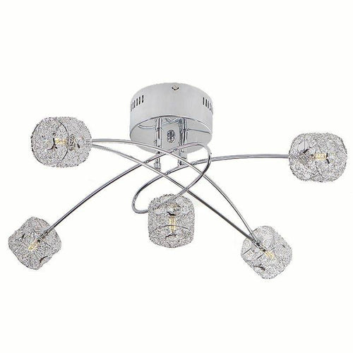 Chrome and crystal aluminium ceiling light