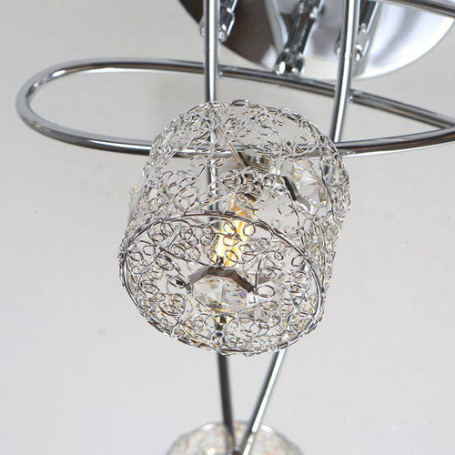 Plafonnier chromé et cristal en aluminium