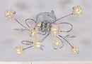 Plafonnier LED chromée avec cubes en verre