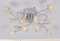Plafonnier LED chromée avec cubes en verre