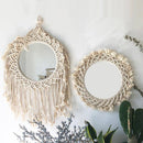Miroir mural décoratif rond en tissu tombant