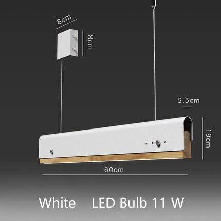 Lámpara de suspensión LED moderno con acabados de madera y metal de color