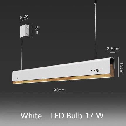 Lámpara de suspensión LED moderno con acabados de madera y metal de color