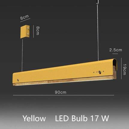 Suspension moderne LED avec finitions bois et métal coloré
