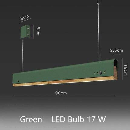 Suspension moderne LED avec finitions bois et métal coloré