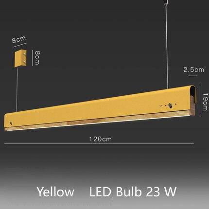 Suspension moderne LED avec finitions bois et métal coloré