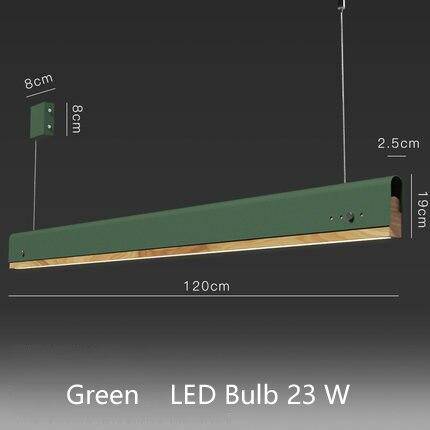 Suspension moderne LED avec finitions bois et métal coloré
