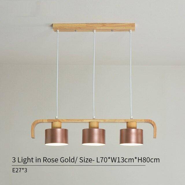 Suspension moderne à LED en bois et abat-jour (plusieurs couleurs) - vue 7 sur 15