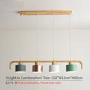 Suspension moderne à LED en bois et abat-jour (plusieurs couleurs)