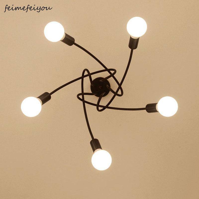 Plafonnier design LED en métal avec plusieurs points lumineux