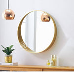 Miroir mural rond à bord coloré en métal