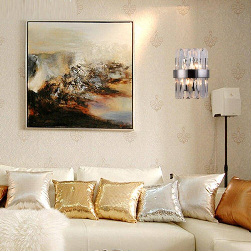 Applique murale design LED en verre cristal et métal Luxury rétro