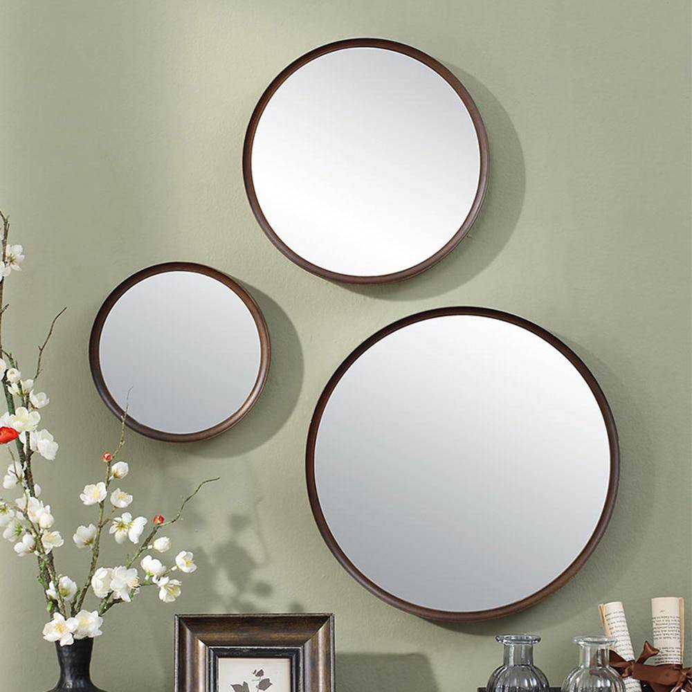 Miroir mural rond en bois (plusieurs tailles) - vue 3 sur 6