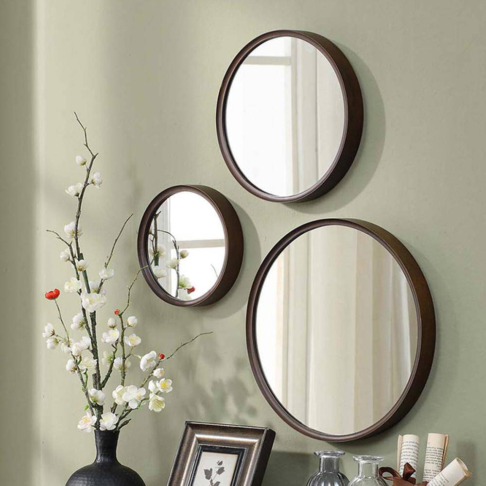 BD ART Miroir mural rond 50 cm en bois naturel, scandinave, boho | Leroy Merlin