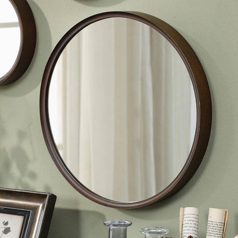 Round wooden wall mirror (various sizes)