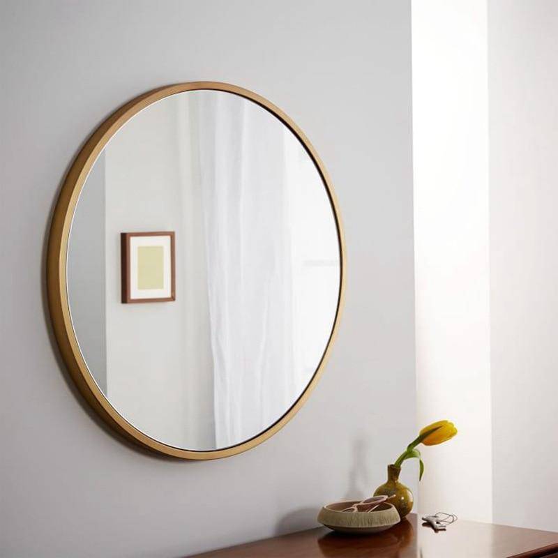 Miroir mural rond en métal Retro
