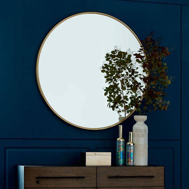 Miroir mural rond en métal Retro