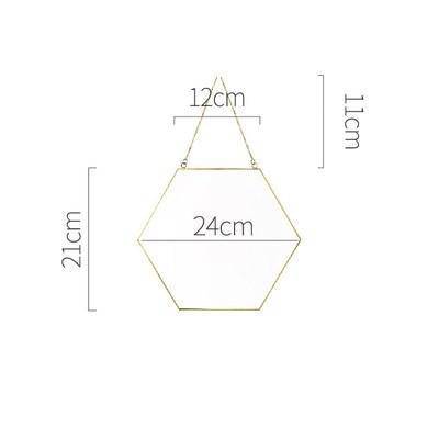 Miroir mural décoratif hexagonal à bordure en bois Geometric