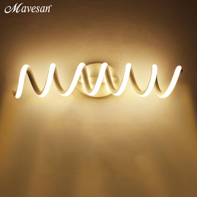 Applique murale LED spirale lumineuse en aluminium