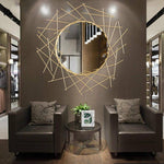Grand miroir mural design à barres dorées