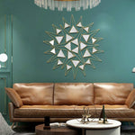 Grand miroir mural design à triangles 3D