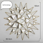 Grand miroir mural design à triangles 3D