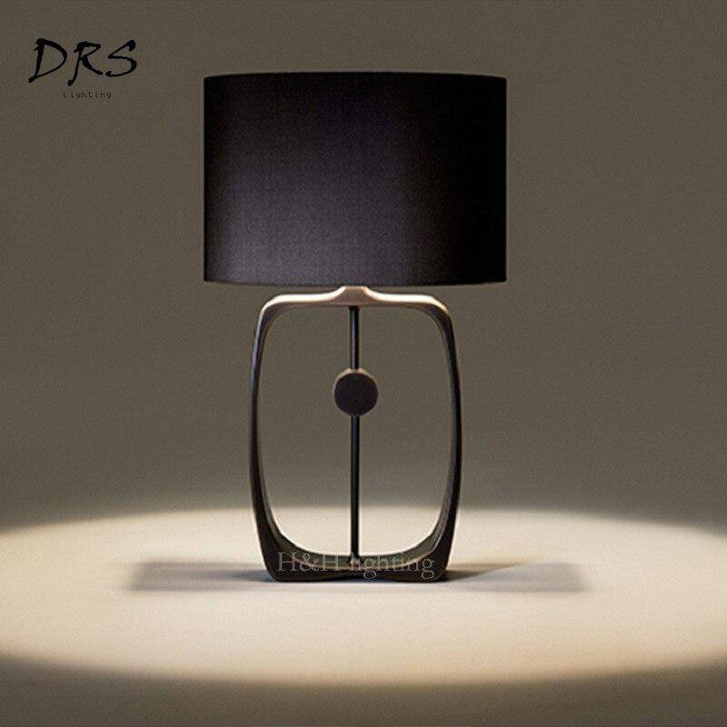 Black LED design table lamp with lampshade Lampara