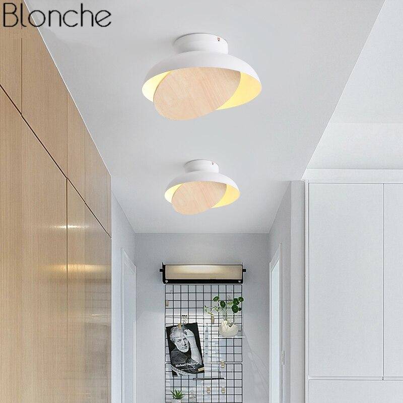 Suspension moderne LED avec abat-jour coloré en bois Light