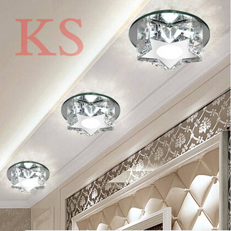 Plafonnier LED étoile en cristal et base chromée Porch - vue 4 sur 3