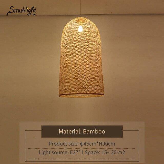 Lámpara de suspensión forma moderna de bambú Trabajo