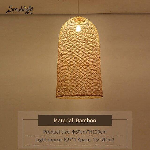 Lámpara de suspensión forma moderna de bambú Trabajo