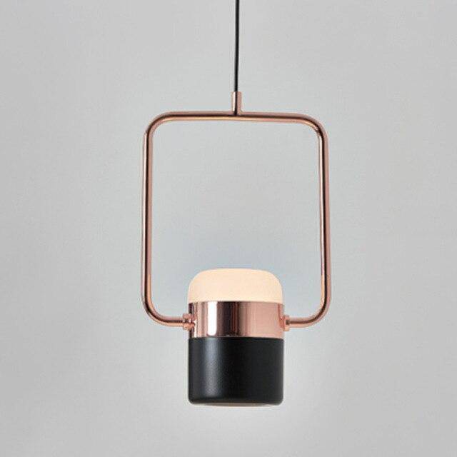 Lustre suspendue LED avec spots rose gold