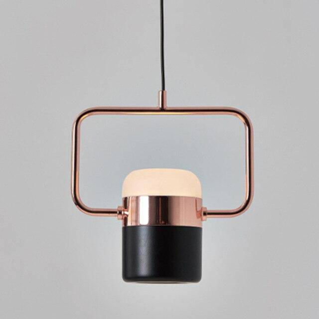 LED hanging lamp with Spotlights pink gold