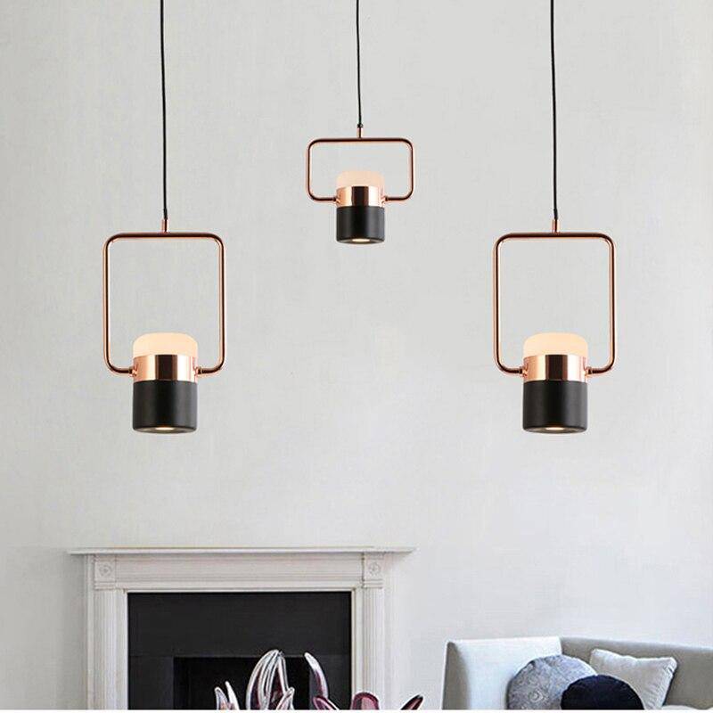 Lustre suspendue LED avec spots rose gold