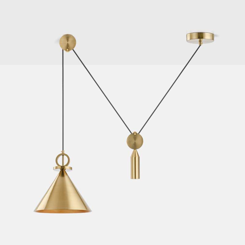 pendant light gold LED design with Pulley wire