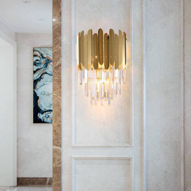 wall lamp modern crystal gilt