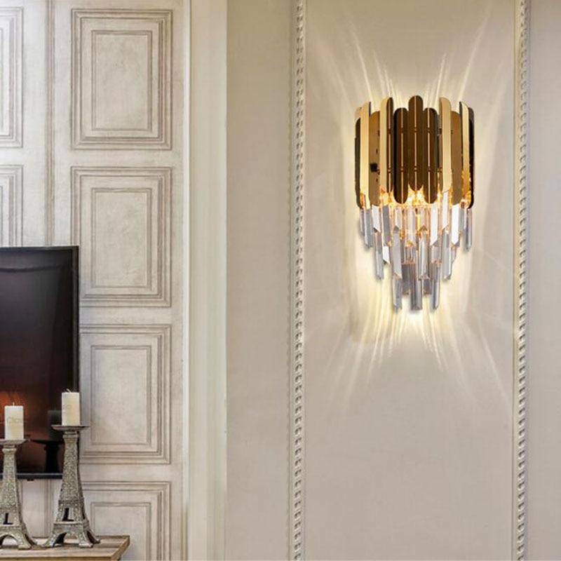 wall lamp modern crystal gilt