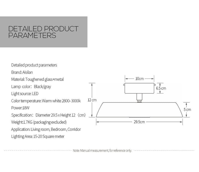 Circle round aluminium LED ceiling light