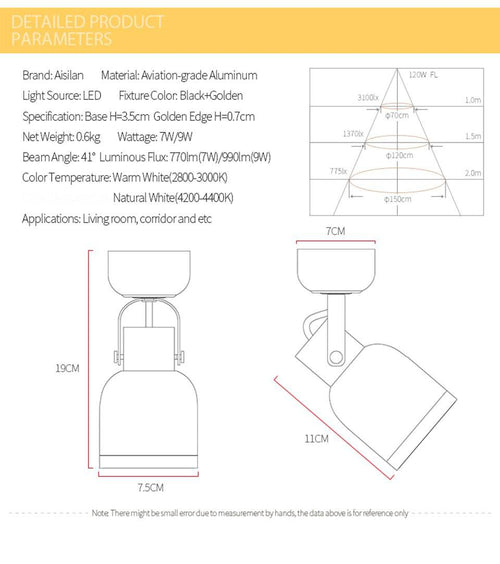 Plafonnier à spot design LED ajustable Indoor - vue 5 sur 5
