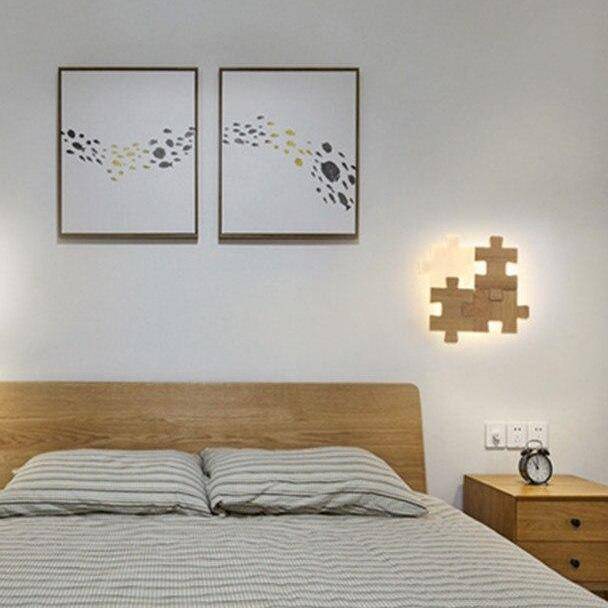 wall lamp Wooden puzzle wall design