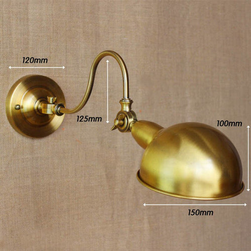 wall lamp adjustable vintage wall with lampshade round Sathita