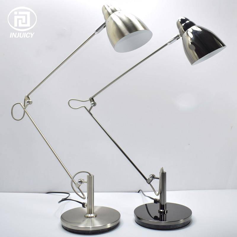 Lampe de bureau LED moderne en métal avec abat-jour arrrondi