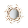 Miroir mural décoratif rond en rotin doré Rattan