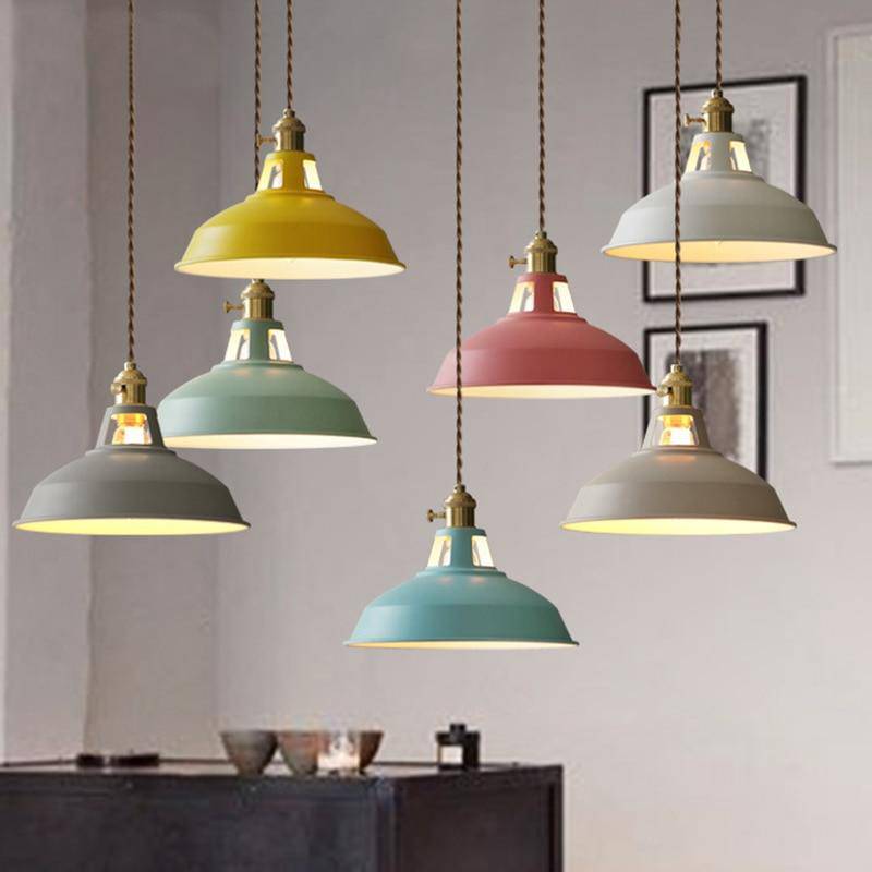 pendant light Loft colored metal LED