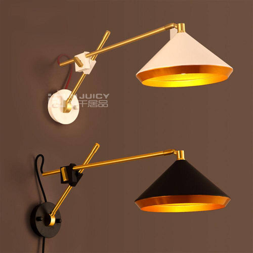 Applique murale LED ajustable dorée Vintage