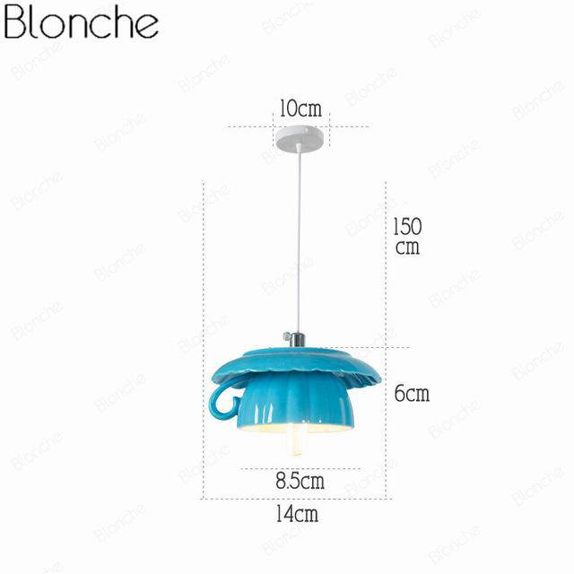 Suspension LED moderne en forme de tasse à caf renservée