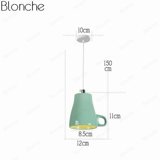 Suspension LED moderne en forme de tasse à caf renservée