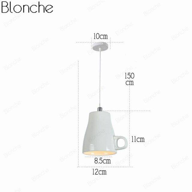 Suspension LED moderne en forme de tasse à caf renservée