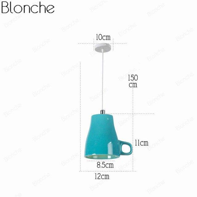 Suspension LED moderne en forme de tasse à caf renservée